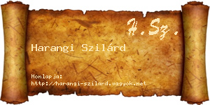 Harangi Szilárd névjegykártya